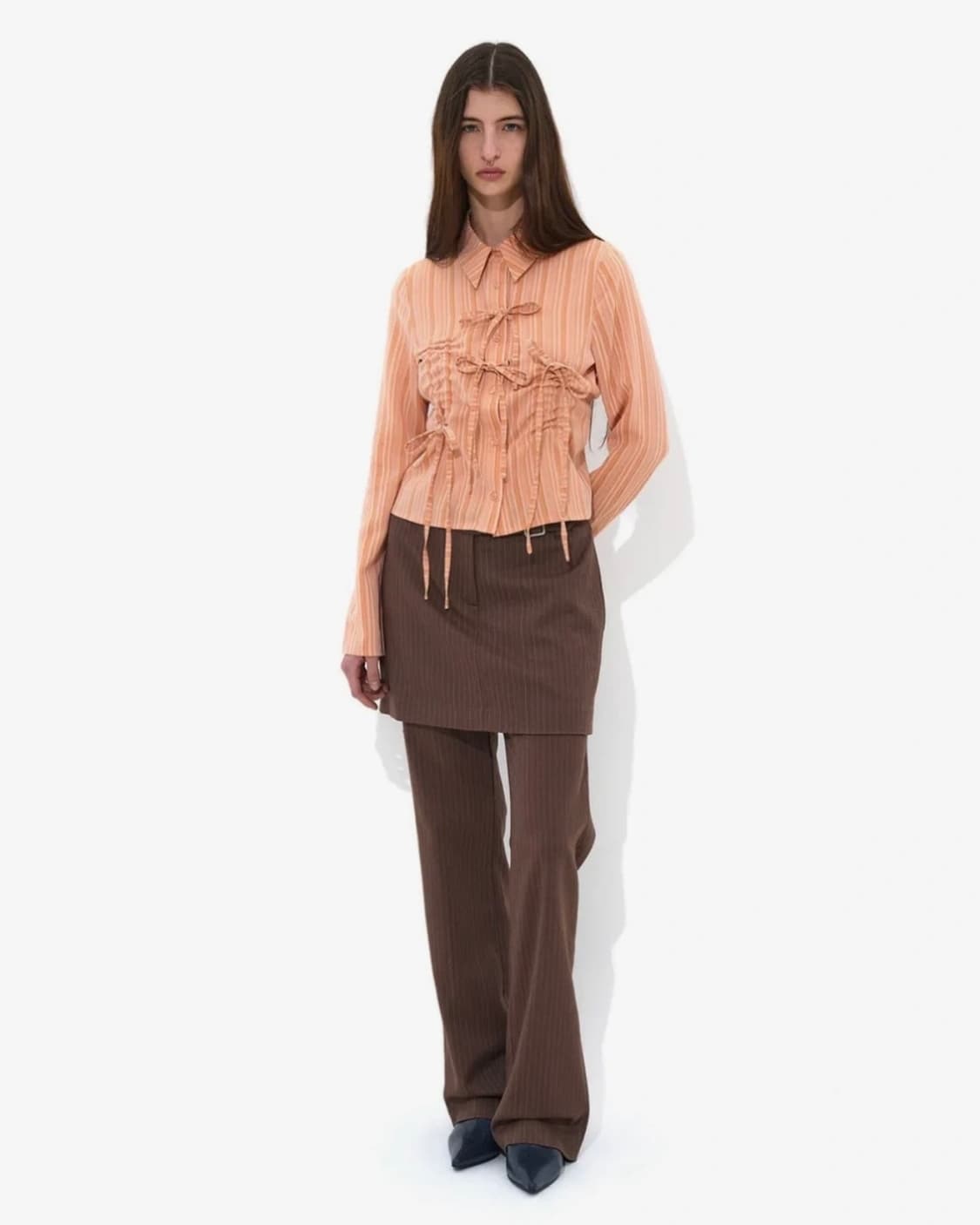 파르티멘토 우먼  리본 스트링 셔츠 상품이미지4