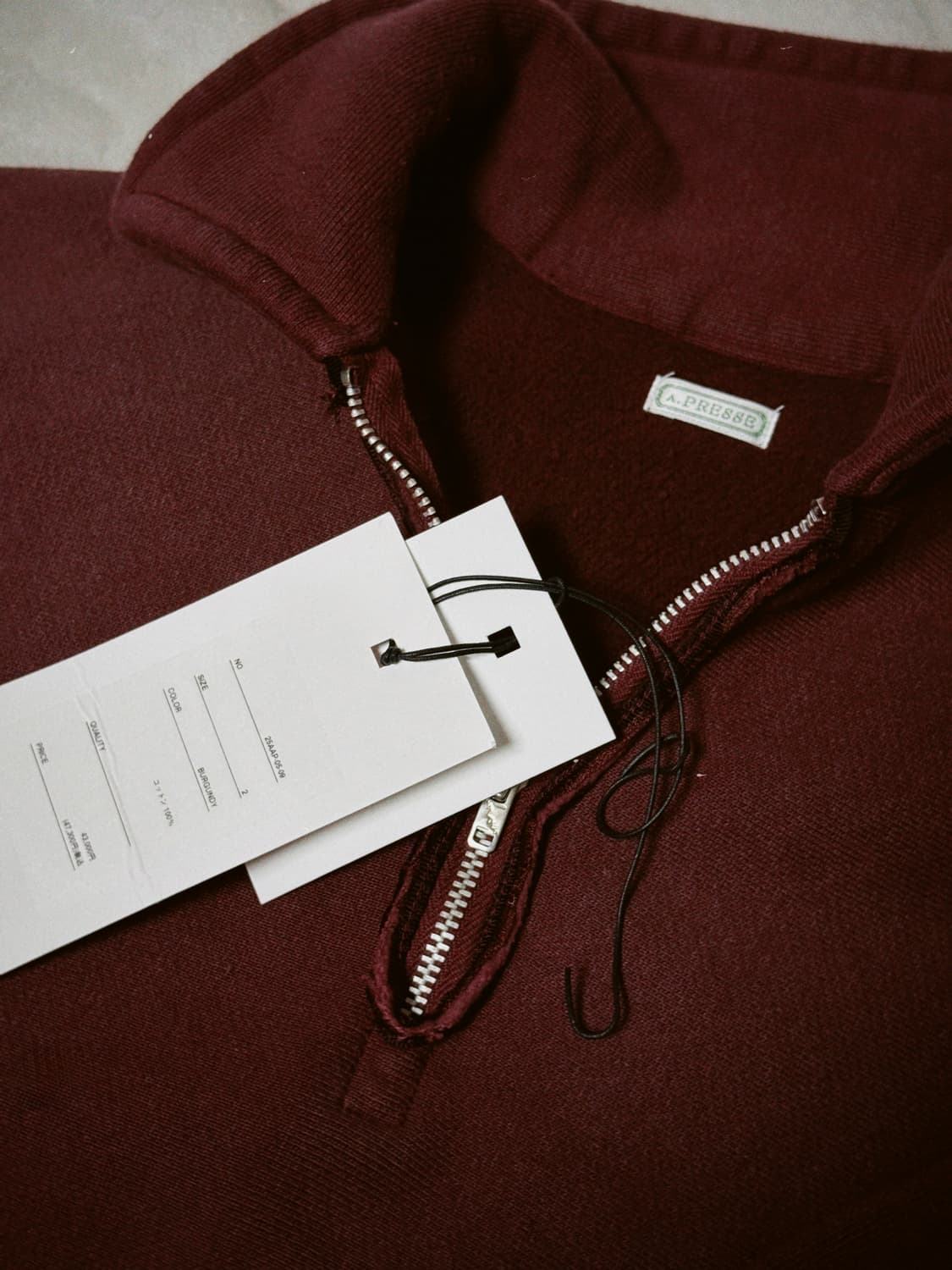 아프레쎄 하프집업 버건디 2 상품이미지3