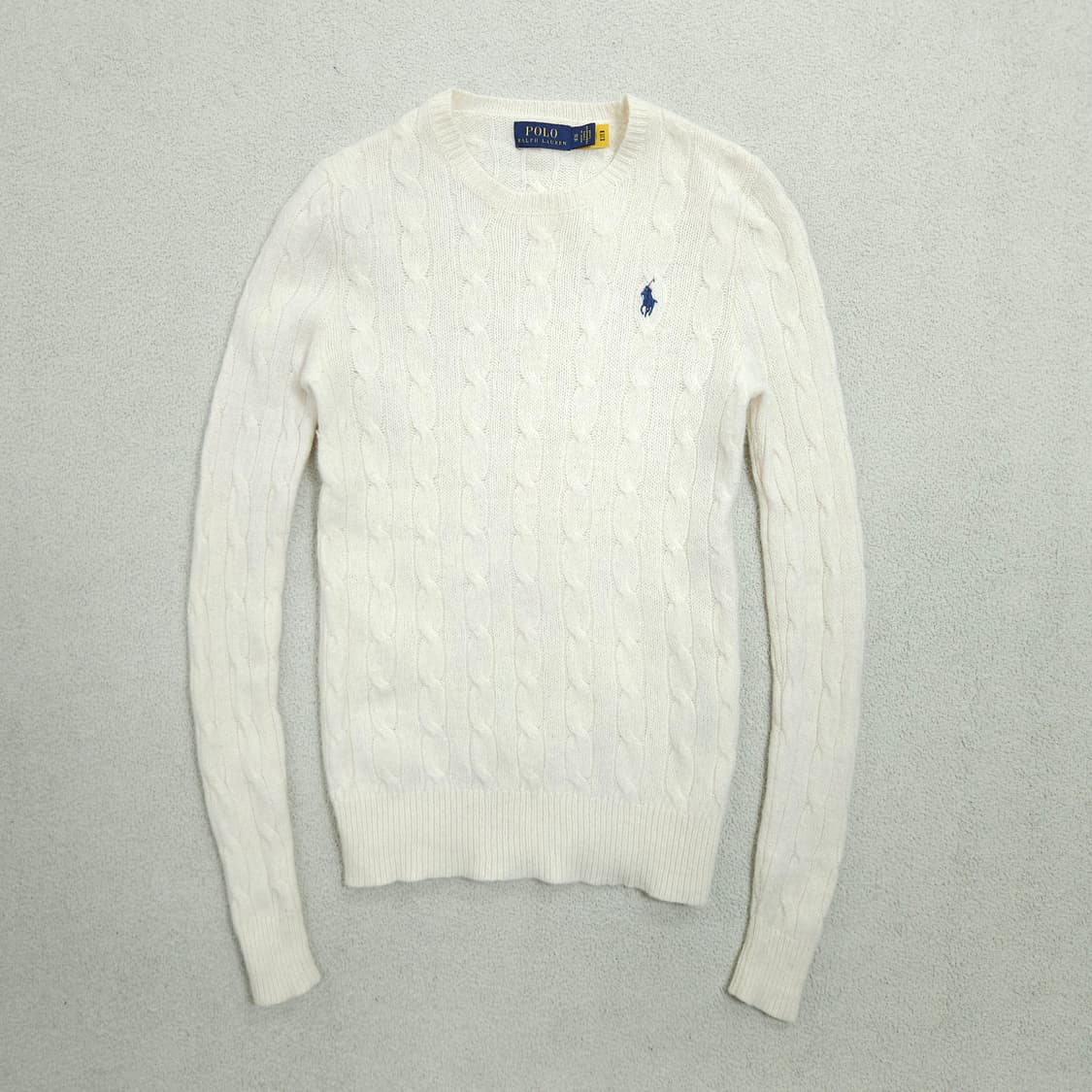 폴로 랄프 로렌 울 캐시미어 케이블 니트 XS 아이보리 상품이미지1