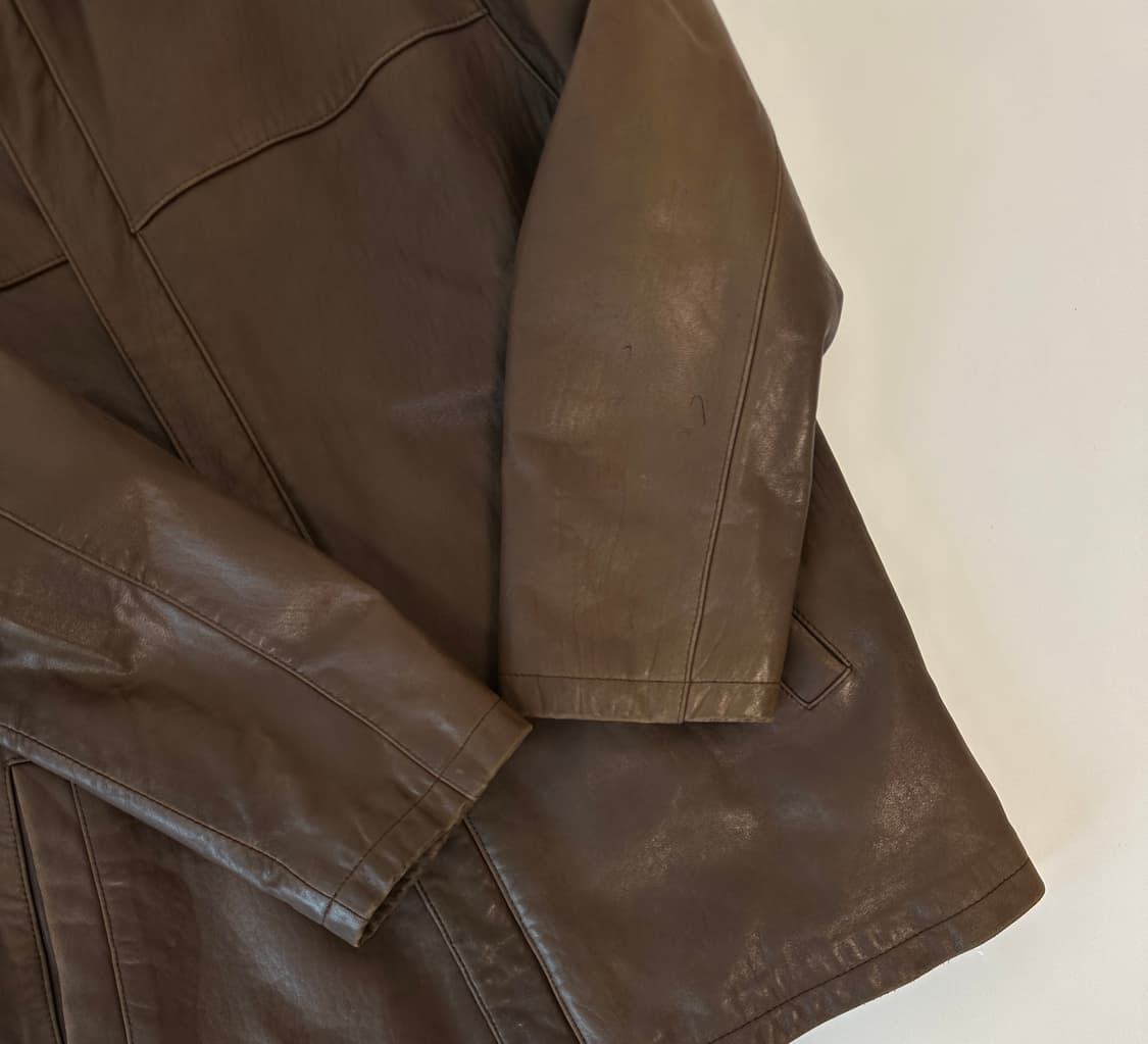 입생로랑 90s YSL 로고 램스킨 레더 자켓 상품이미지4