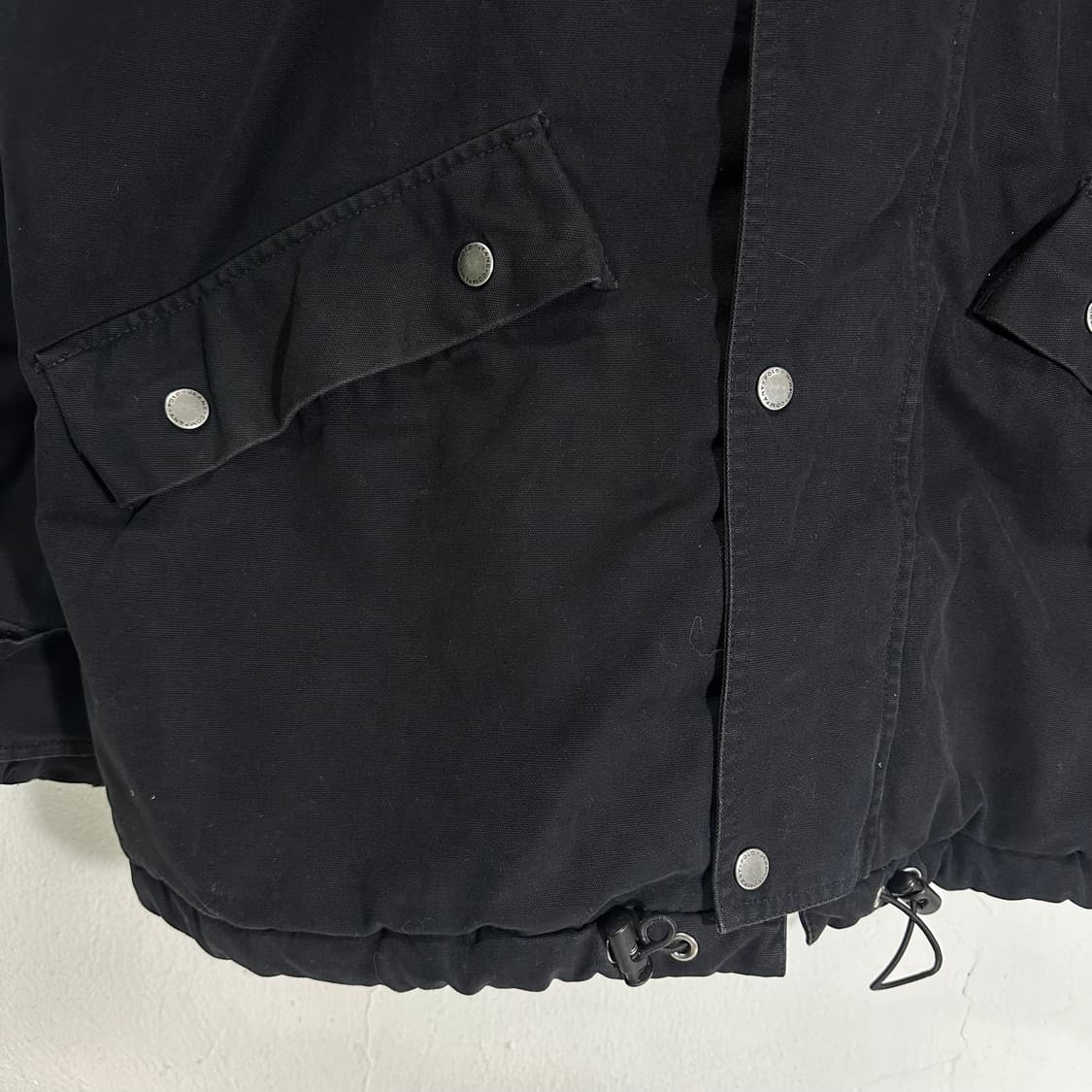 L-XL 폴로진스 블랙 오버핏 밑단스트링 암로고 야상점퍼 상품이미지2