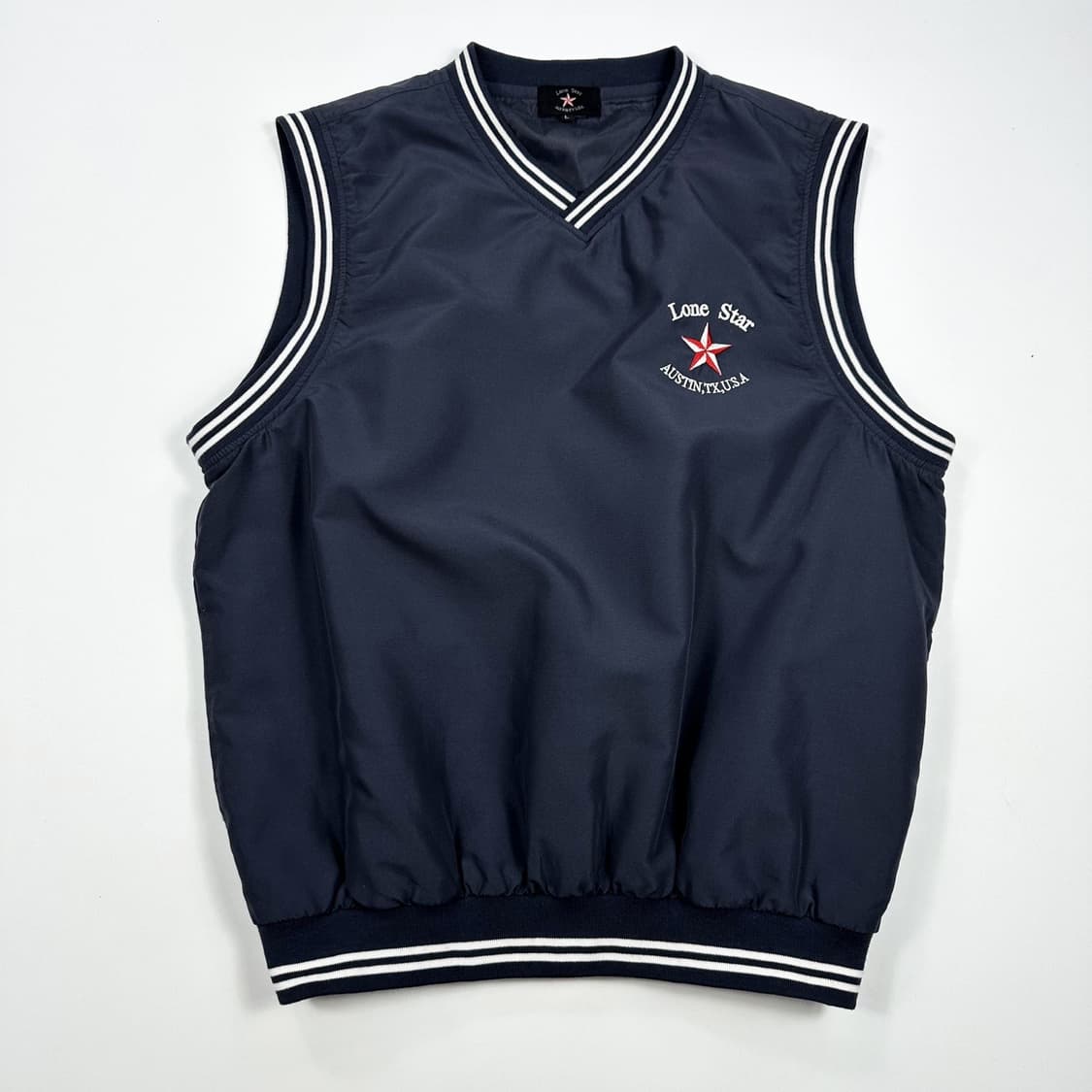 VTG 빈티지 재팬 성조기 네이비 우븐 베스트 조끼 (L) 상품이미지2