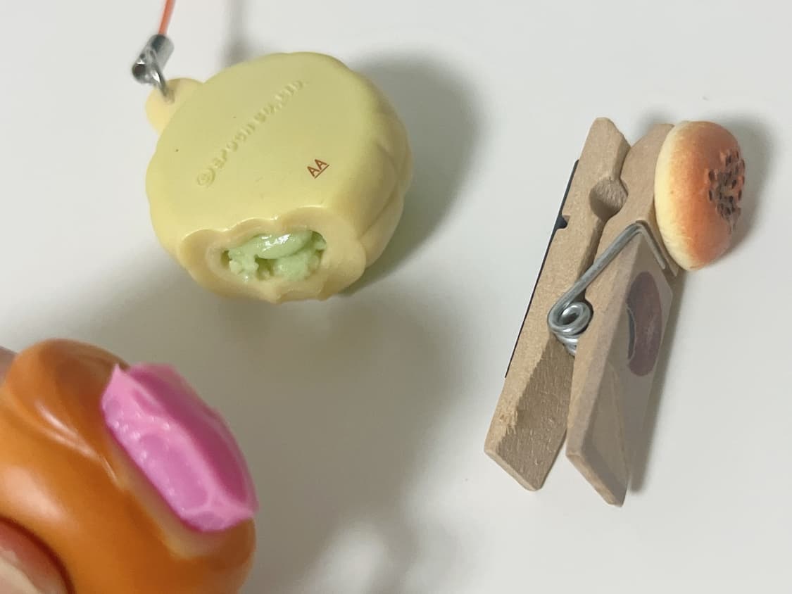 3종 디저트 키링 딸기 소라빵 키링 메론빵 가챠 단팥빵 식완 클립 집게 상품이미지2