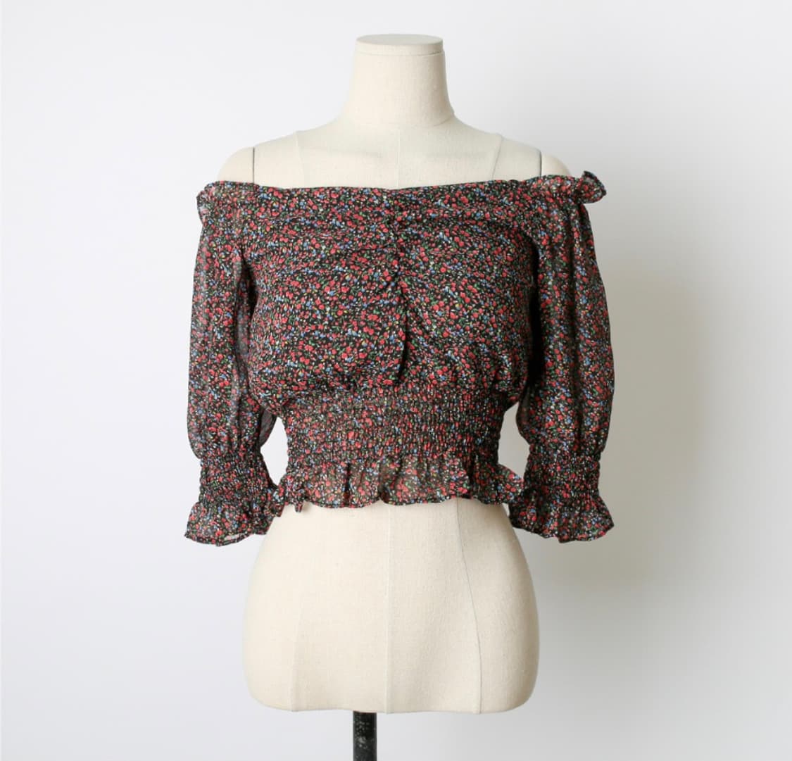 플라워 오프숄더 블라우스 상품이미지9