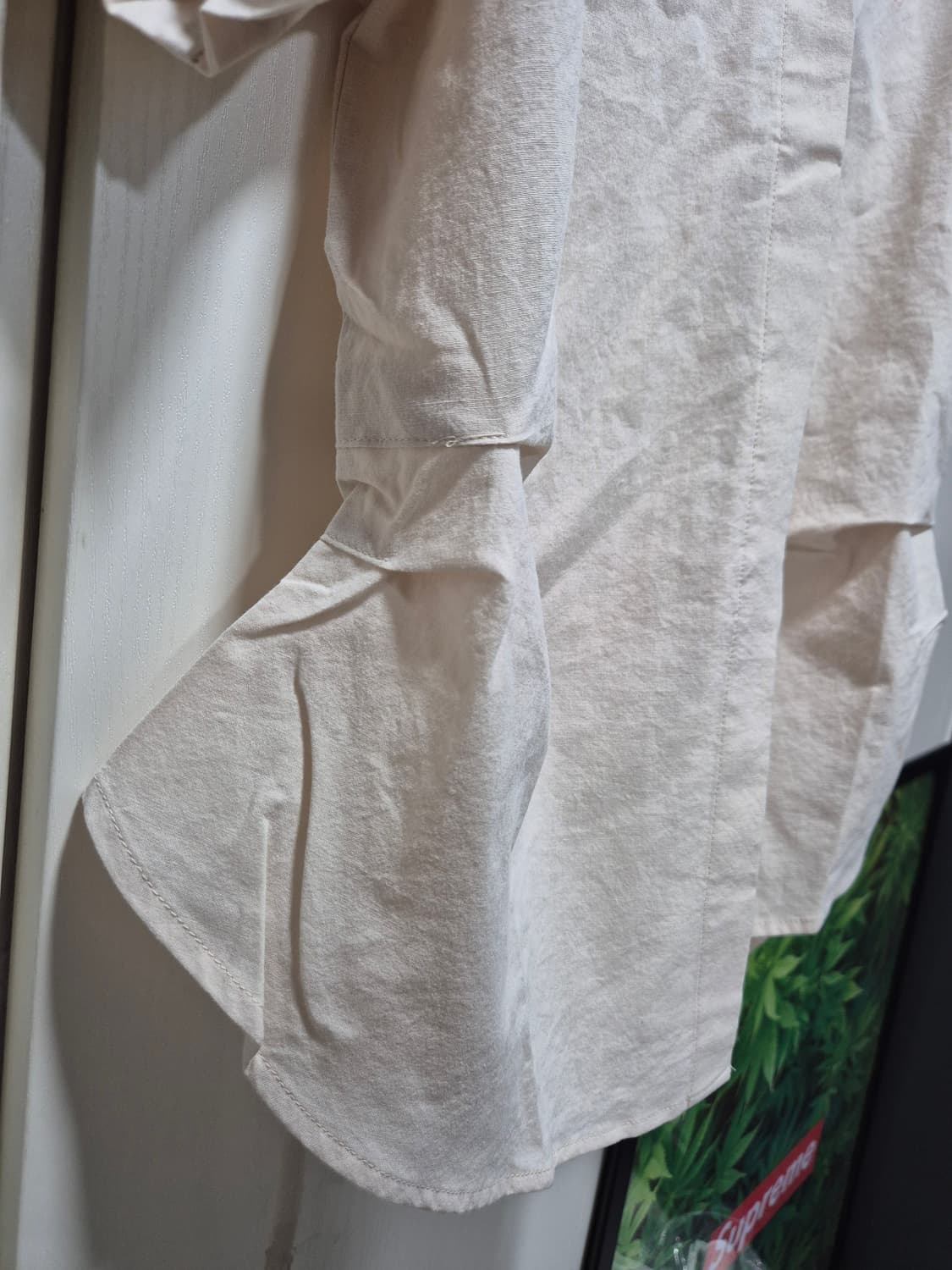 (세일)(새상품)마리끌레르 랩 블라우스 베이지 반팔 상품이미지7