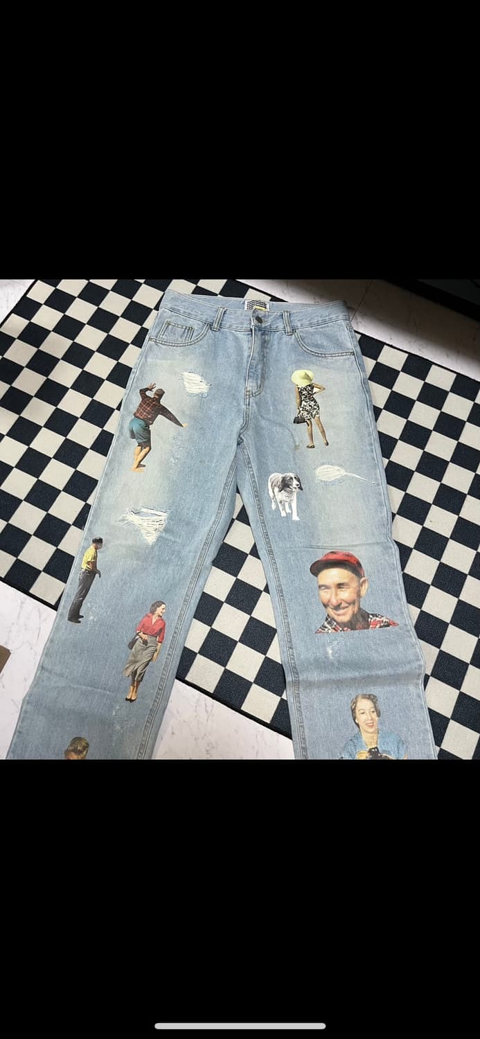 무신사 유스배스 데님 바지 팬츠 Square Sticker Denim P 상품이미지1