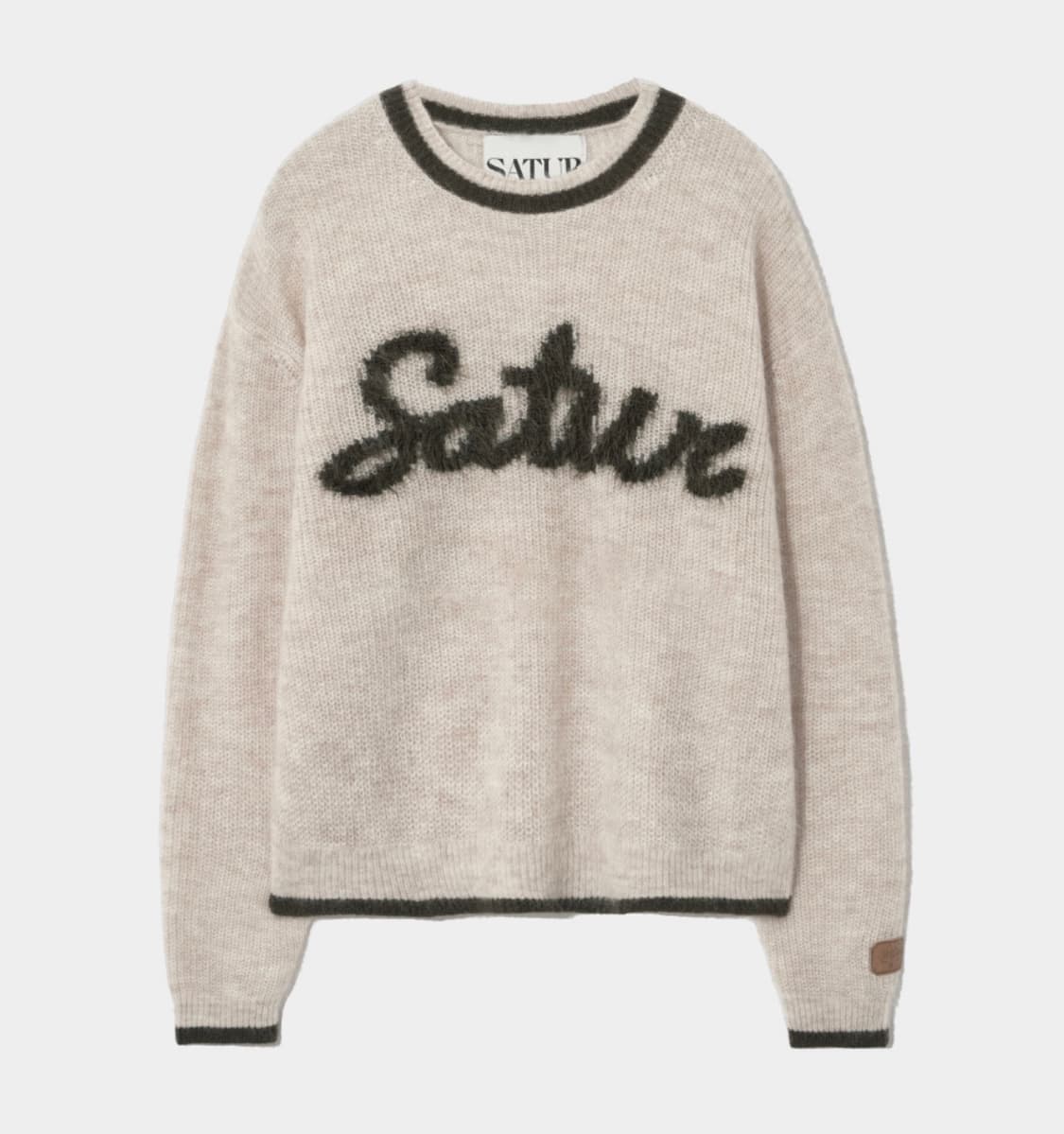 세터 라운드넥 모헤어 로고 니트 리조트 아이보리 상품이미지1