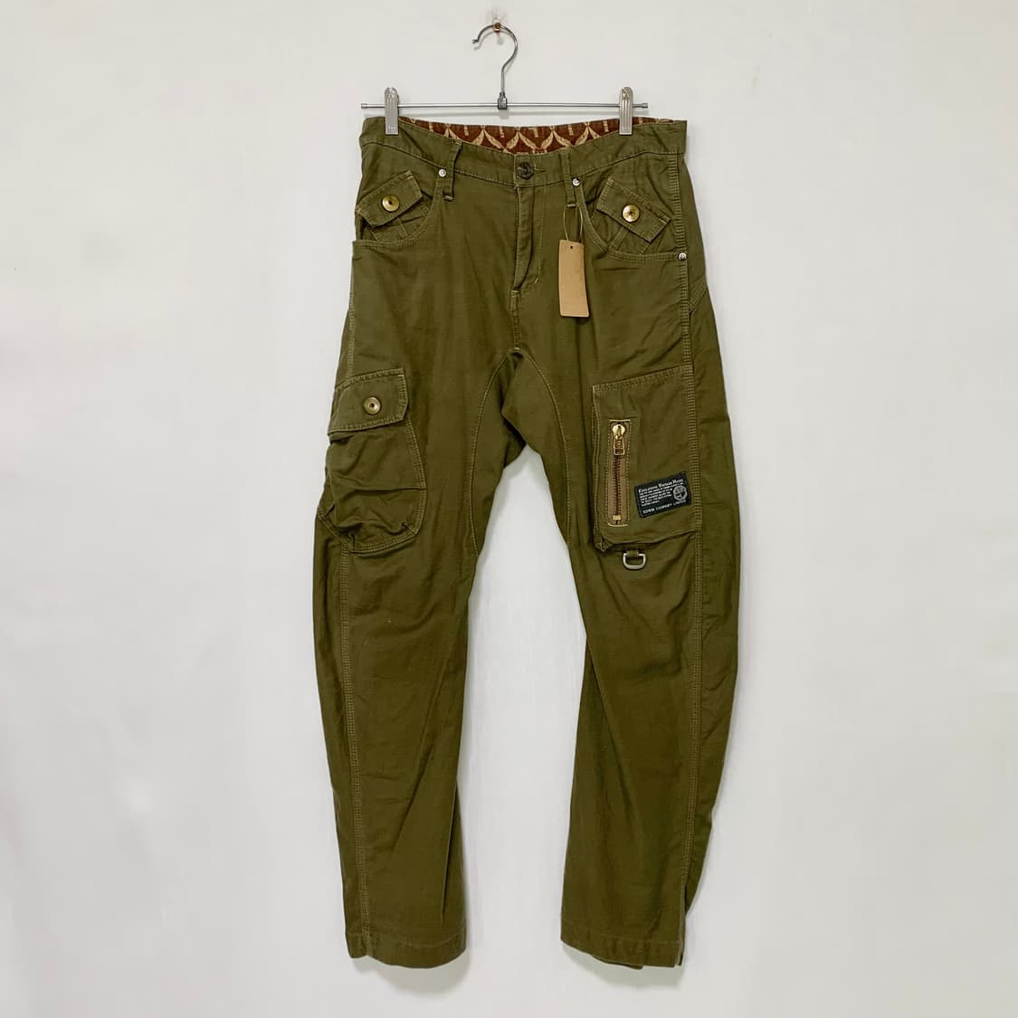 에드윈 백 벨트 포인트 지퍼 포켓 카고팬츠 31인치 00s 남녀공용 바지 상품이미지1