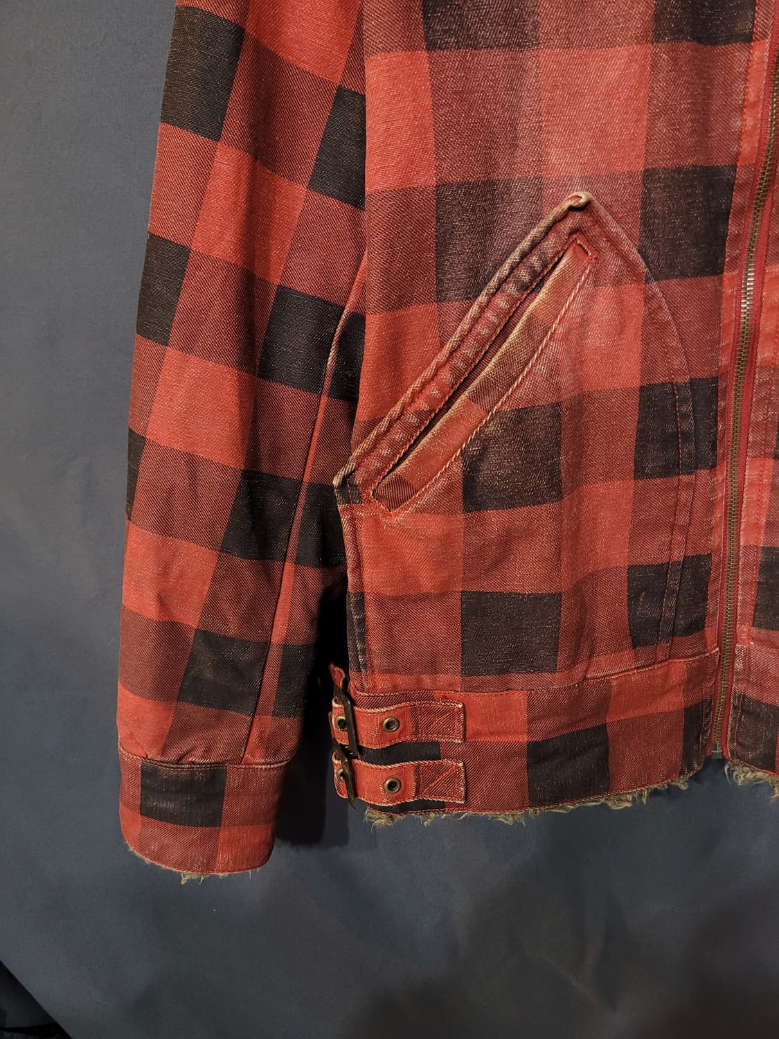 Woolrich 울리치 90s 초빈티지 타탄체크 펑크 쉐르파 워크자켓 상품이미지3