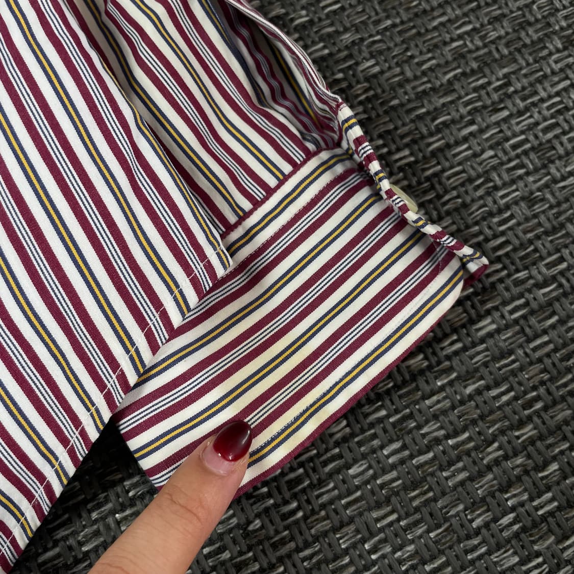 폴로 랄프로렌 레드 옐로우 스트라이프 긴팔 셔츠 커스텀핏 XL 상품이미지8