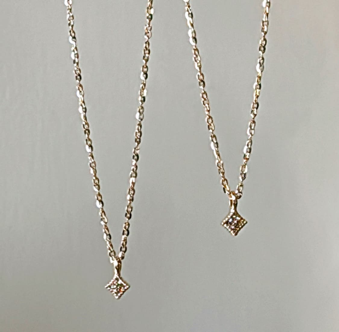 보라상자 샴페인골드 다이아 14k 목걸이(거의 새상품) 상품이미지1