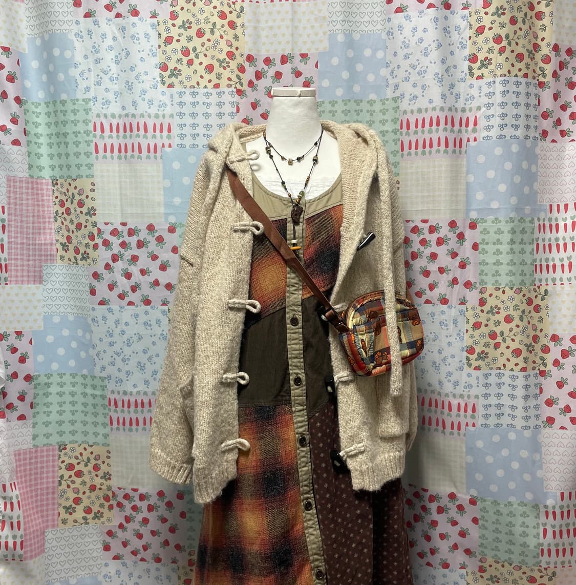 모리걸 체크원피스 세트 상품이미지1