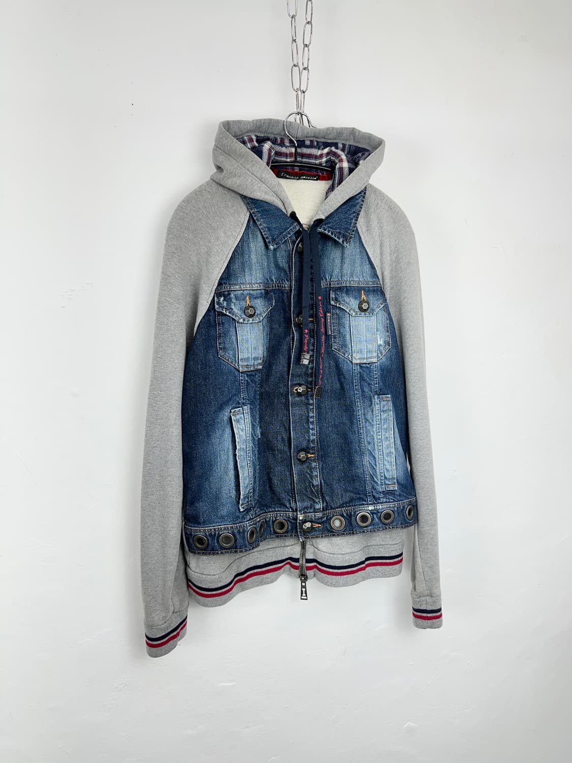 Frankie Morello Layered Denim Skull Zip  상품이미지2