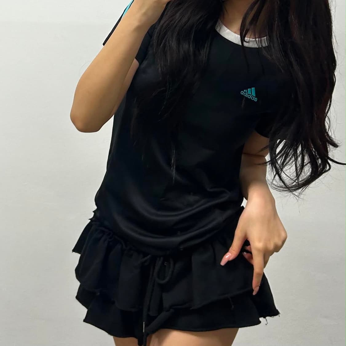 아디다스 y2k 일본판 러블리힙 메쉬 반팔 티셔츠(L) 상품이미지2