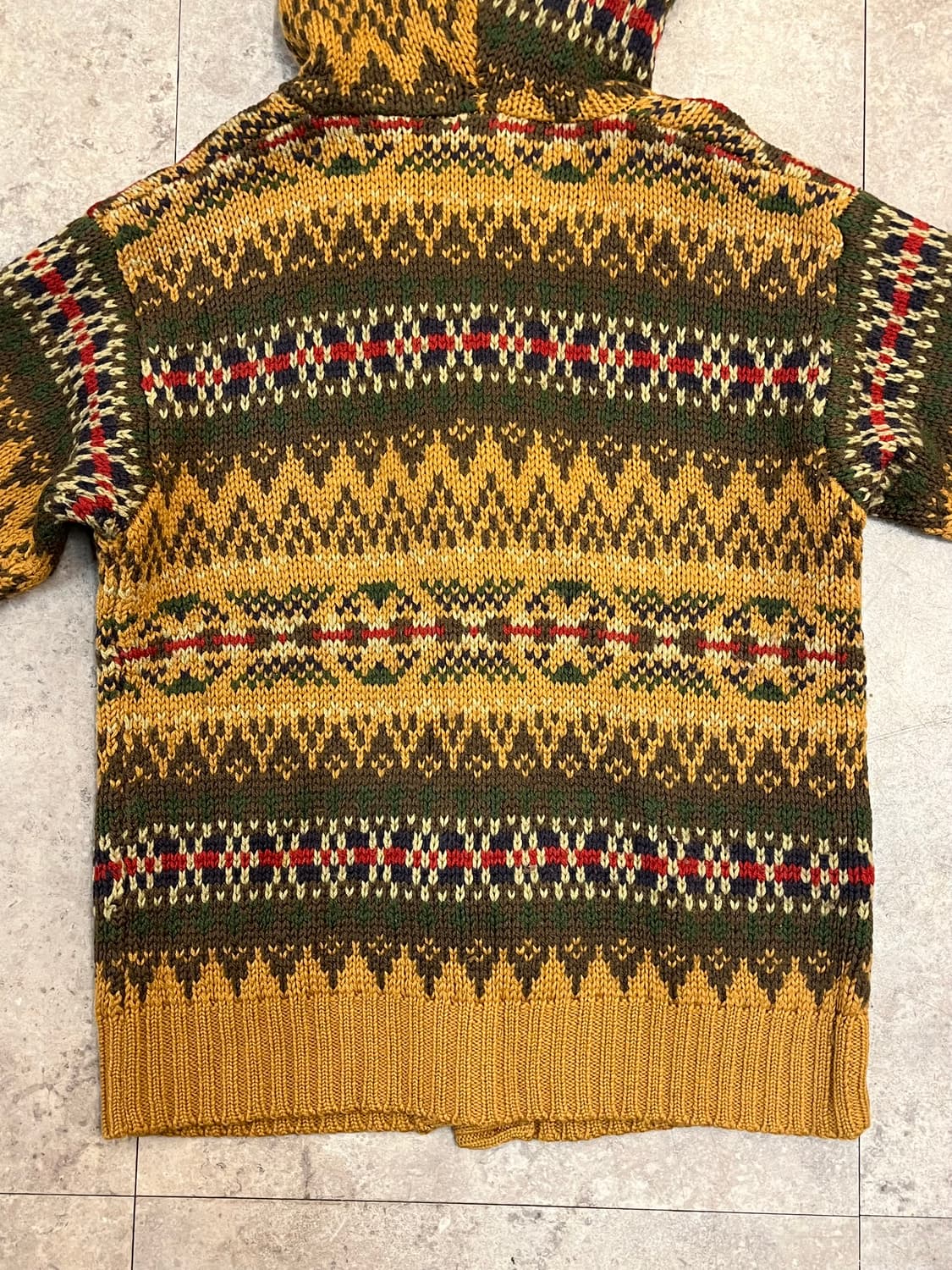 빈티지 노르딕 패턴 후드 가디건 카멜 M #csz2978 상품이미지7