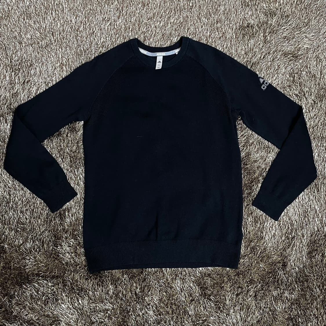 아디다스 adidas 블랙 로고 골프 니트 맨투맨 M 상품이미지1