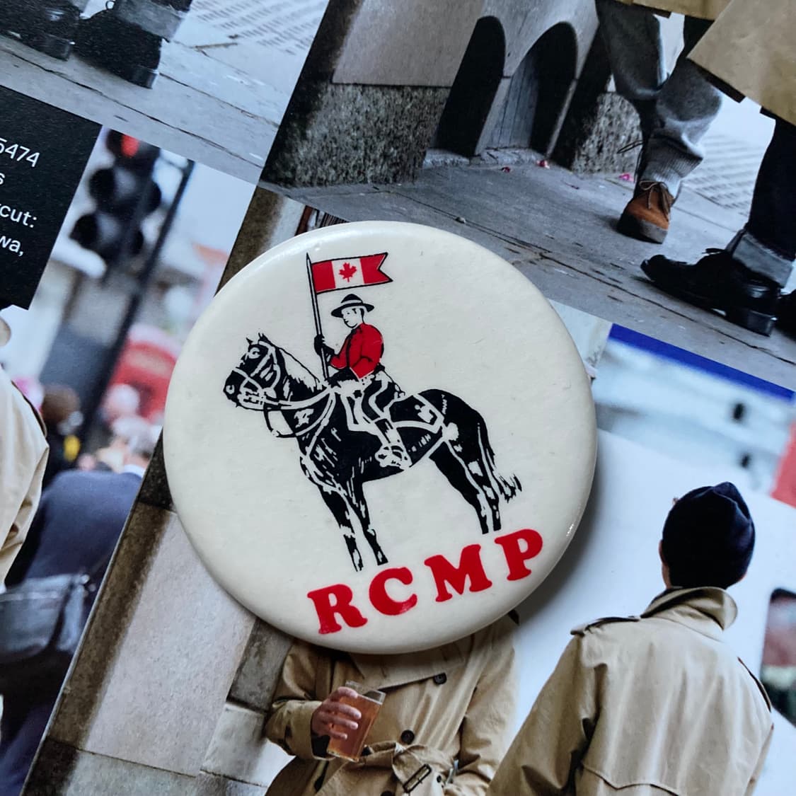 빈티지 RCMP 심볼 프린팅 핀 버튼 뱃지 브로치 악세사리 상품이미지1