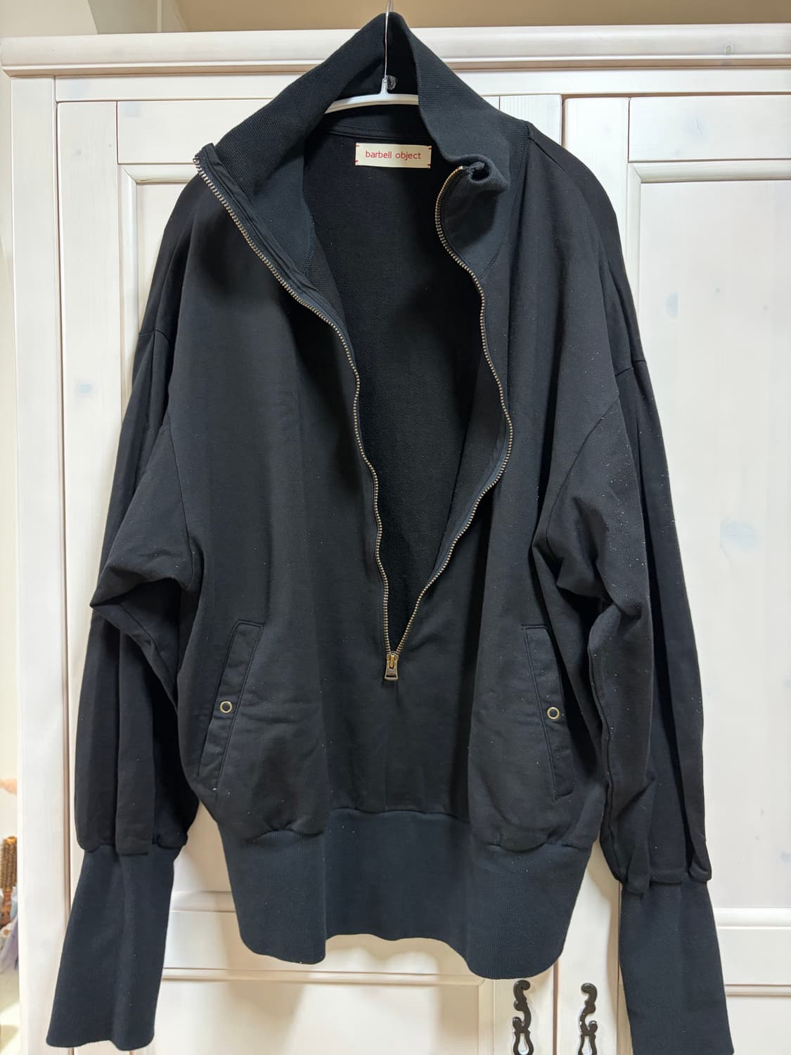 [OS] 바벨 오브젝트 zip sweat black 상품이미지4