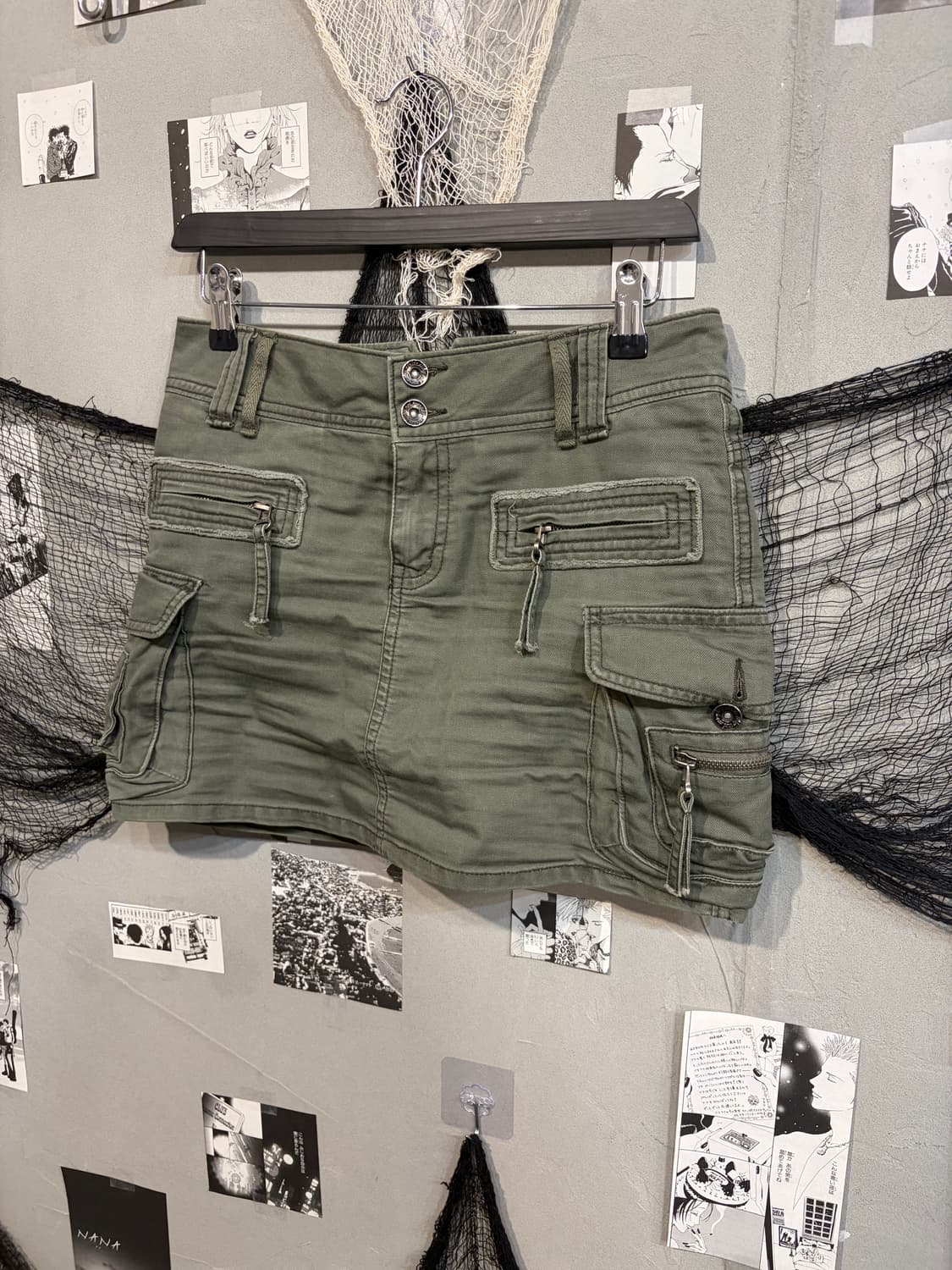 00's Grunge cargo military Mini Skirt 상품이미지3