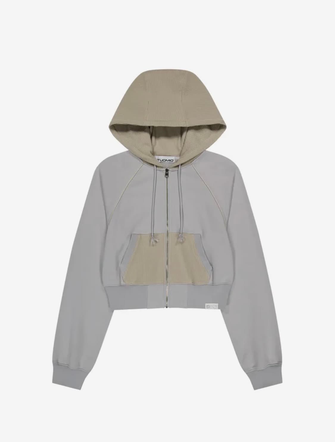 뚜오미오 WAFFLE MIXED HOOD ZIP-UP [GREY] 상품이미지3