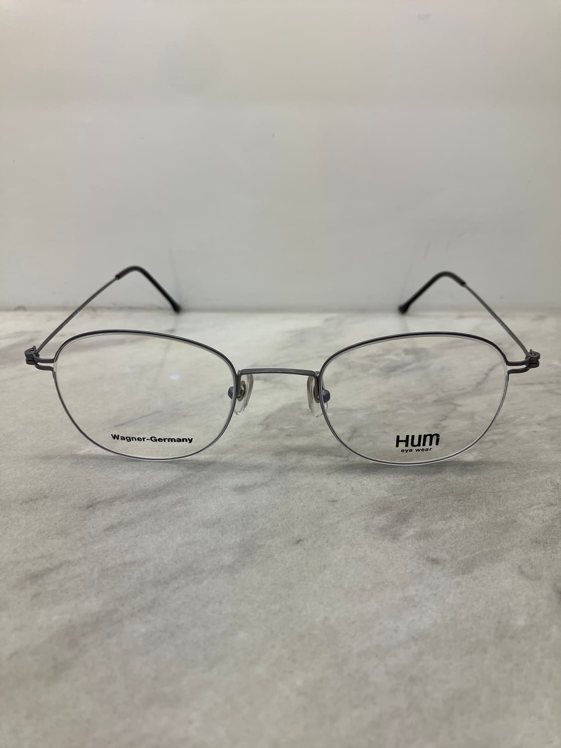 흄 HUM 실버 소프트 스퀘어 역산각 메탈테 안경 상품이미지6