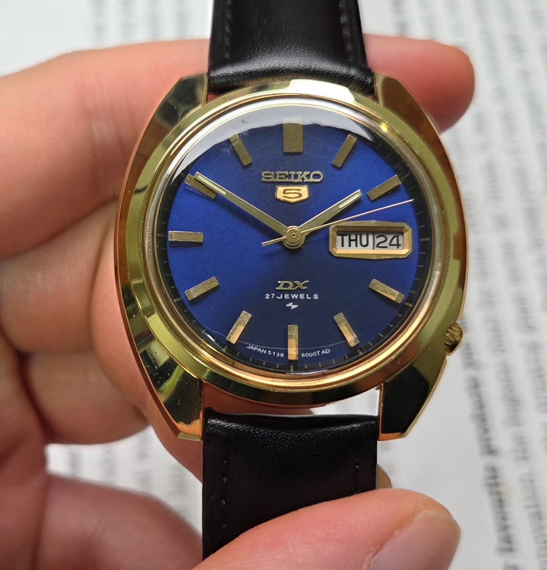빈티지 세이코 DX 퍼플블루 금장 데이데이트 5139 오토매틱 
 상품이미지2