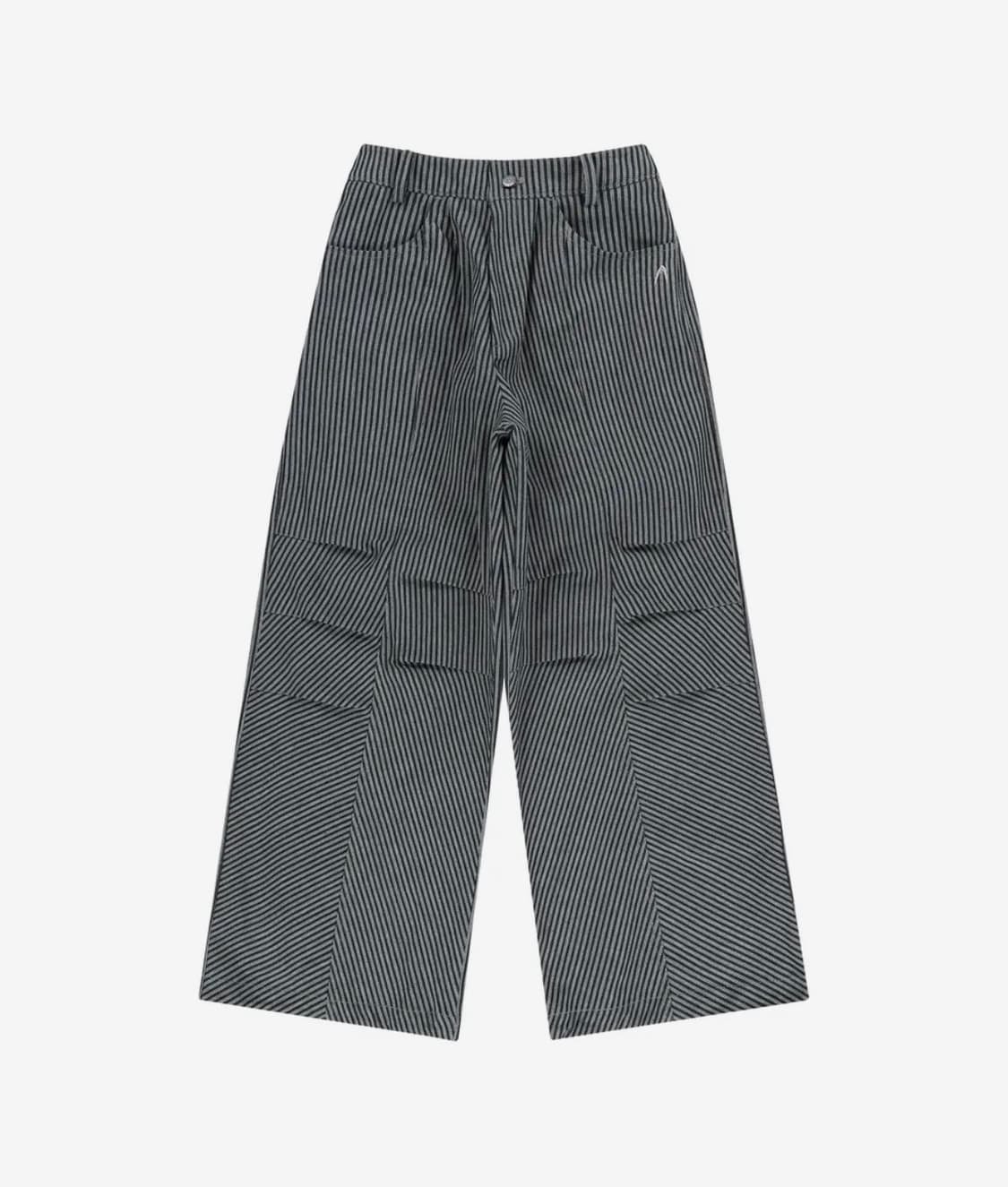 아캄 스트라이프 팬츠 블랙 1사이즈 상품이미지2