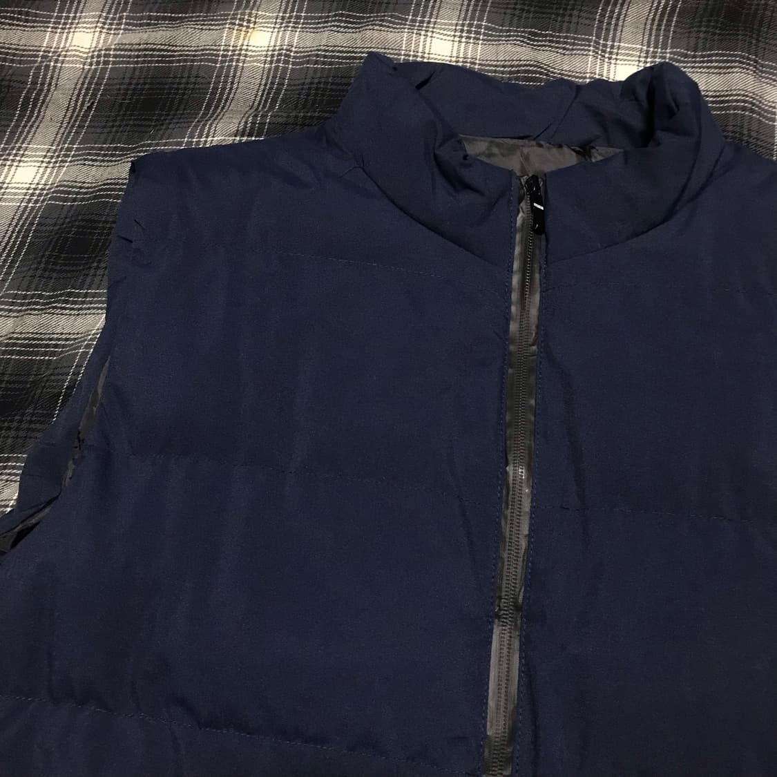 재팬 블루 네이비 오버핏 패딩 베스트xl 상품이미지2