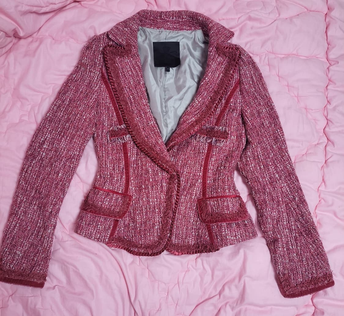 급처상태좋음!O2nd 오즈세컨 샤넬느낌 리본 트위드자켓 매장가43만8천원 상품이미지1