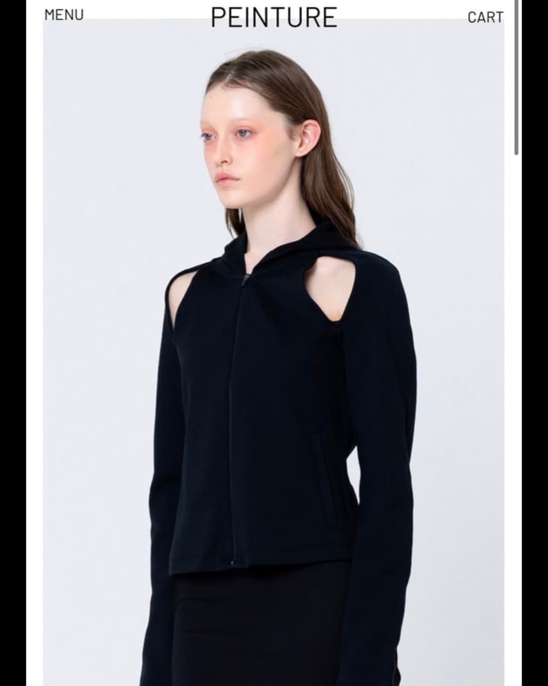 페인츄얼 컷아웃 후디 블랙 상품이미지2