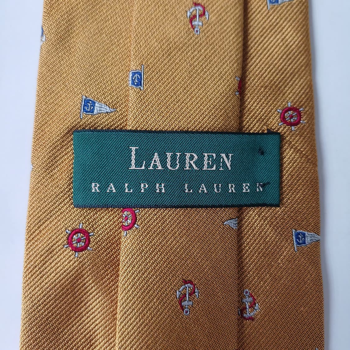 폴로 랄프로렌 옐로우 마린 패턴 넥타이 9.5cm A+~A등급 E936 상품이미지8