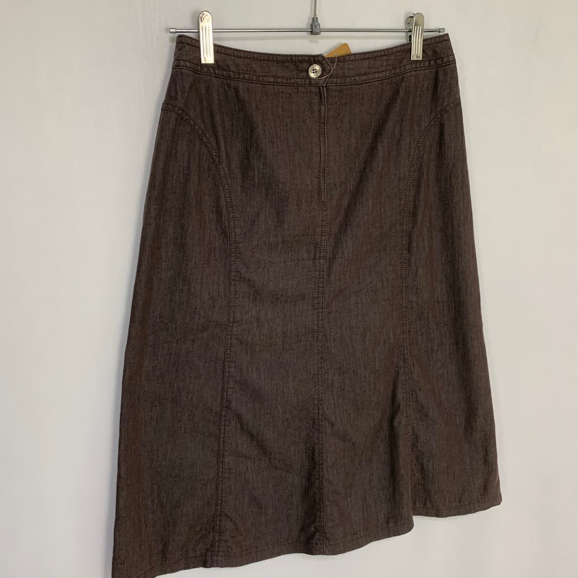 아쿠아스큐텀 빈티지 린넨 혼용 미디 스커트 다크 브라운 26-27인치 상품이미지2