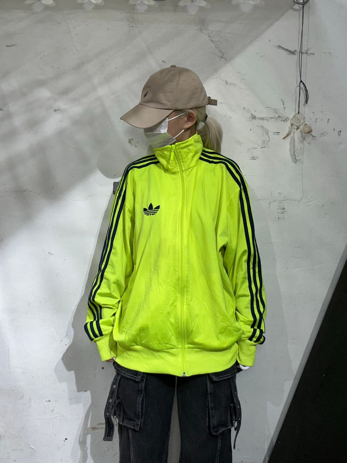 아디다스 일본판 라임 네온 블랙 삼선 오버핏 파이어버드 트랙탑 져지 L 상품이미지2