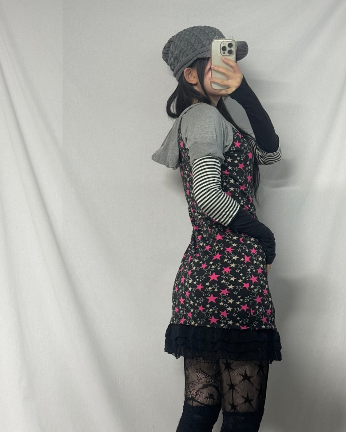 핸드 워머 슬리브 스트라이프 패턴 티 상품이미지4