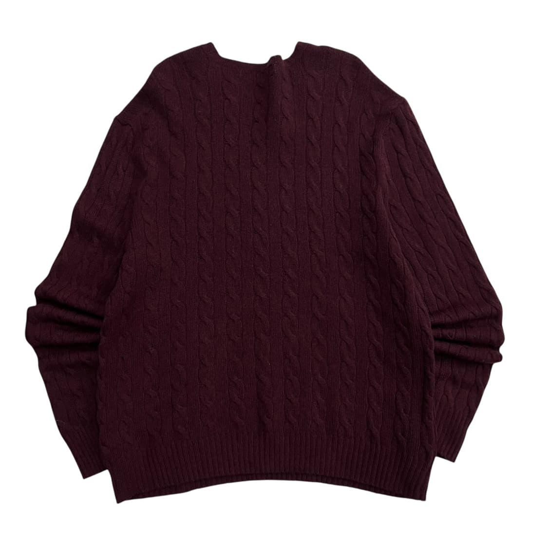 폴로 랄프로렌 그린포니 버건디 꽈배기 니트 XL 상품이미지3