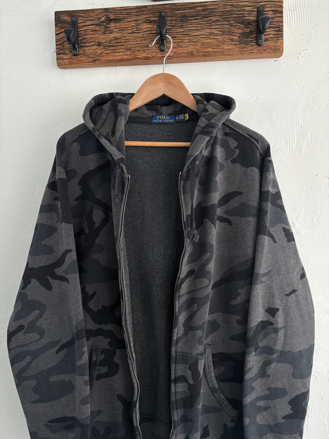 Polo 폴로 랄프로렌 신형 큐알 블랙 카모 후드집업 상품이미지7