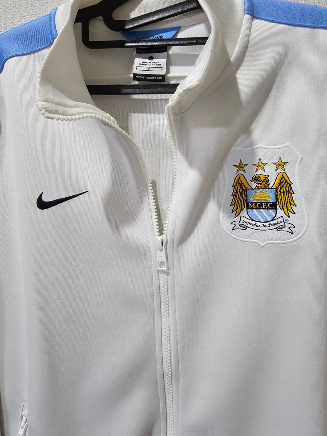 나이키 맨시티 유니폼 트랙탑 화이트 져지집업 100 / L 상품이미지3