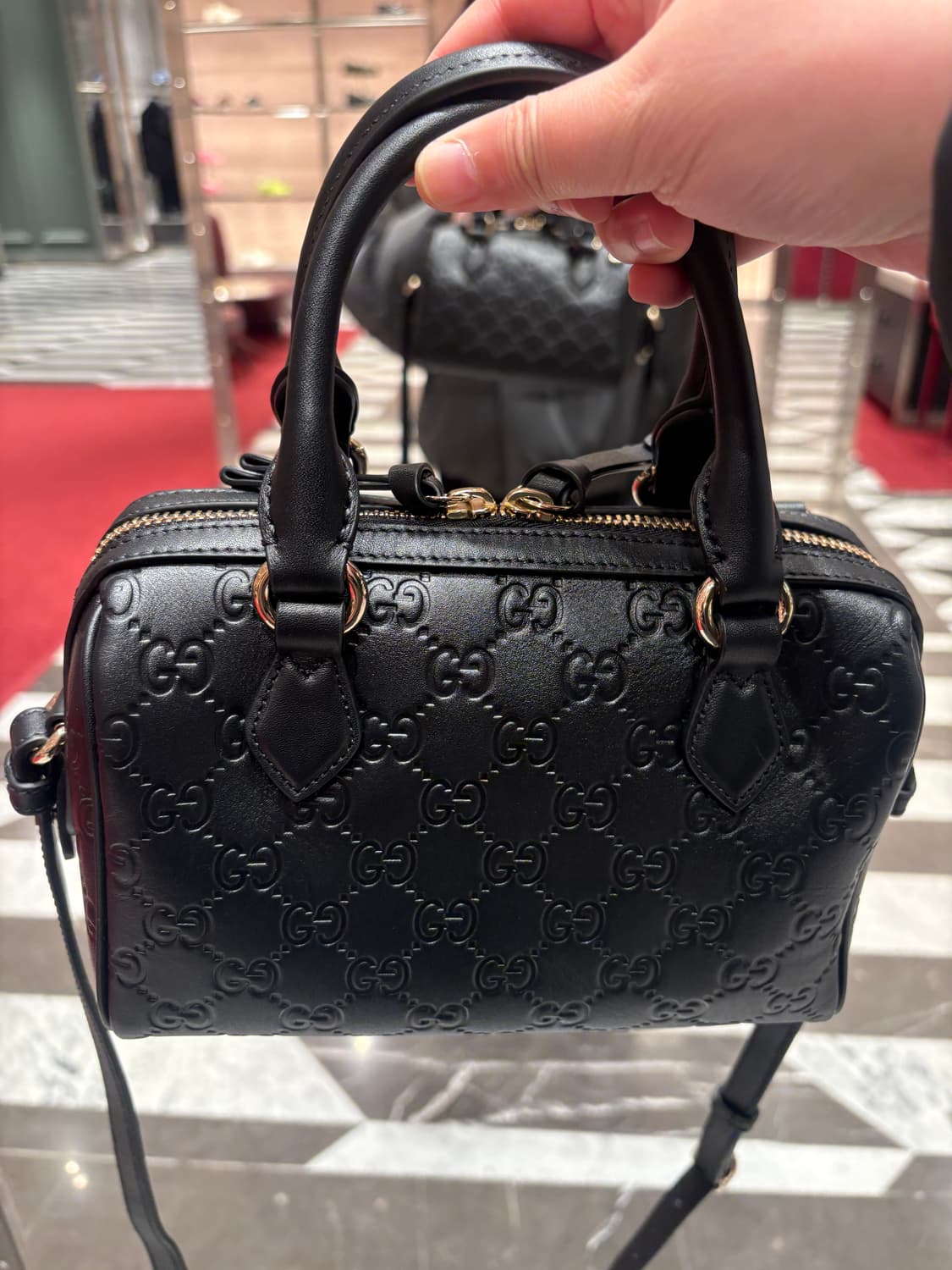 구찌 시마 토트백 블랙 볼링백 상품이미지3