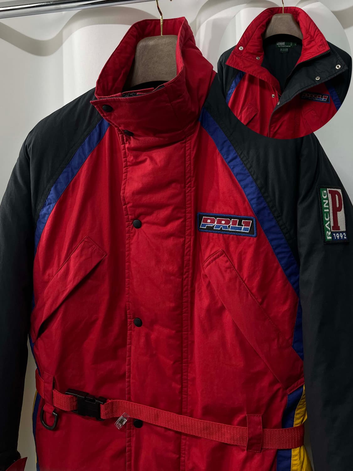 폴로 랄프로렌 1992f/w p와펜 레이싱 벨티드 스키코트 자켓 상품이미지5