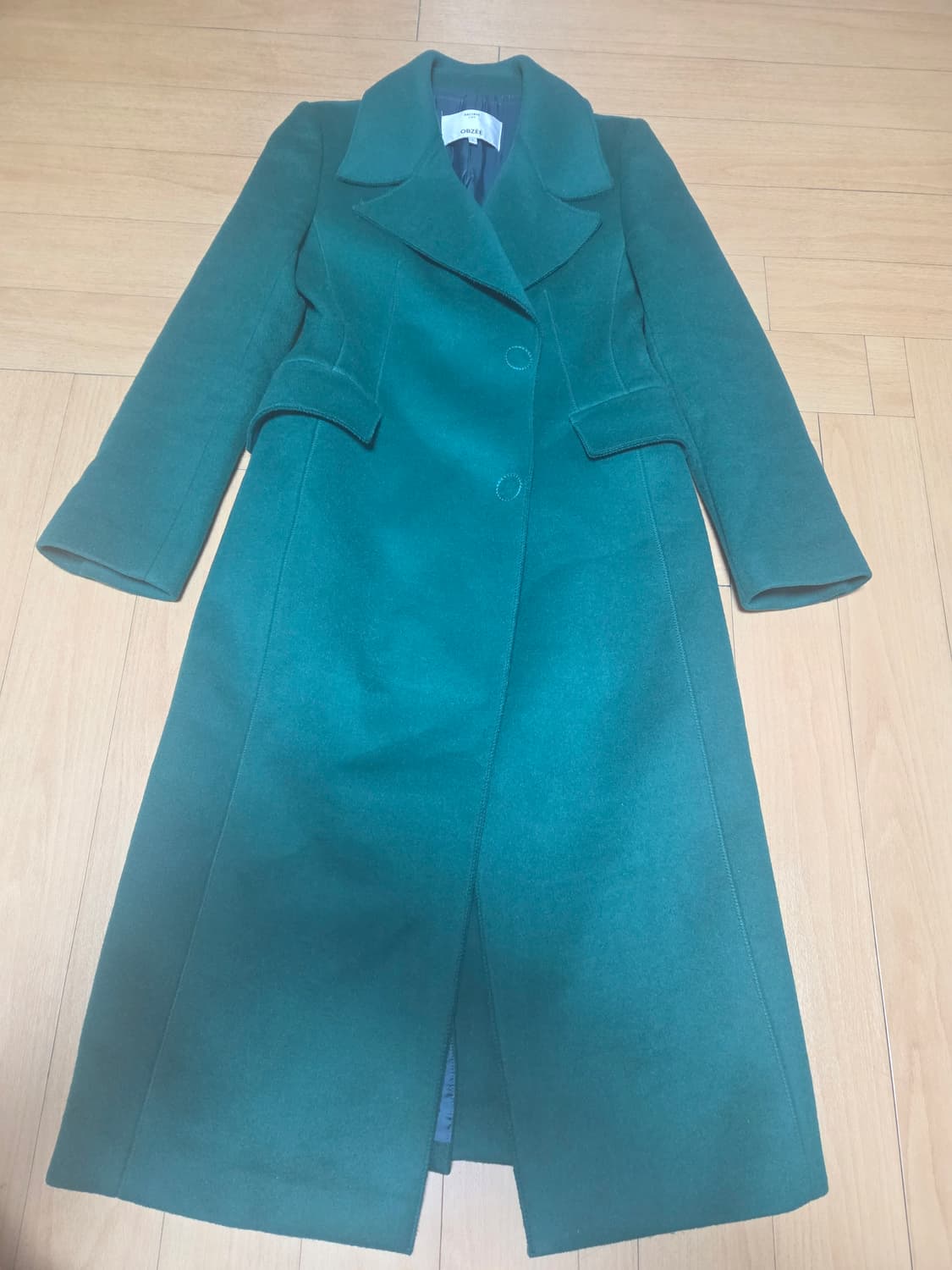 오브제 아카이브 그린 롱 코트 55 상품이미지1