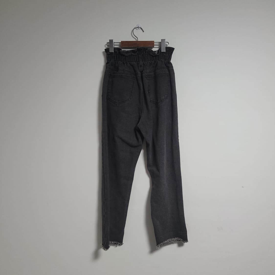 (26) 반에이크 블랙 하이웨스트 롤업 데님 팬츠 상품이미지2