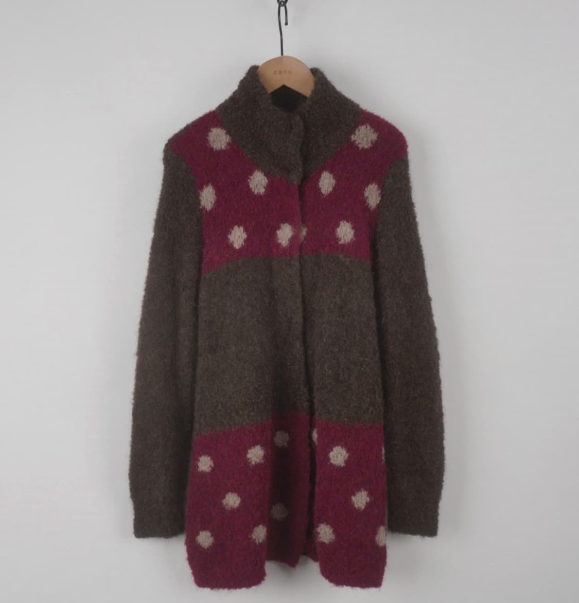 [1/13까지만 판매] 알파카 도트 롱 브라운 가디건 상품이미지1