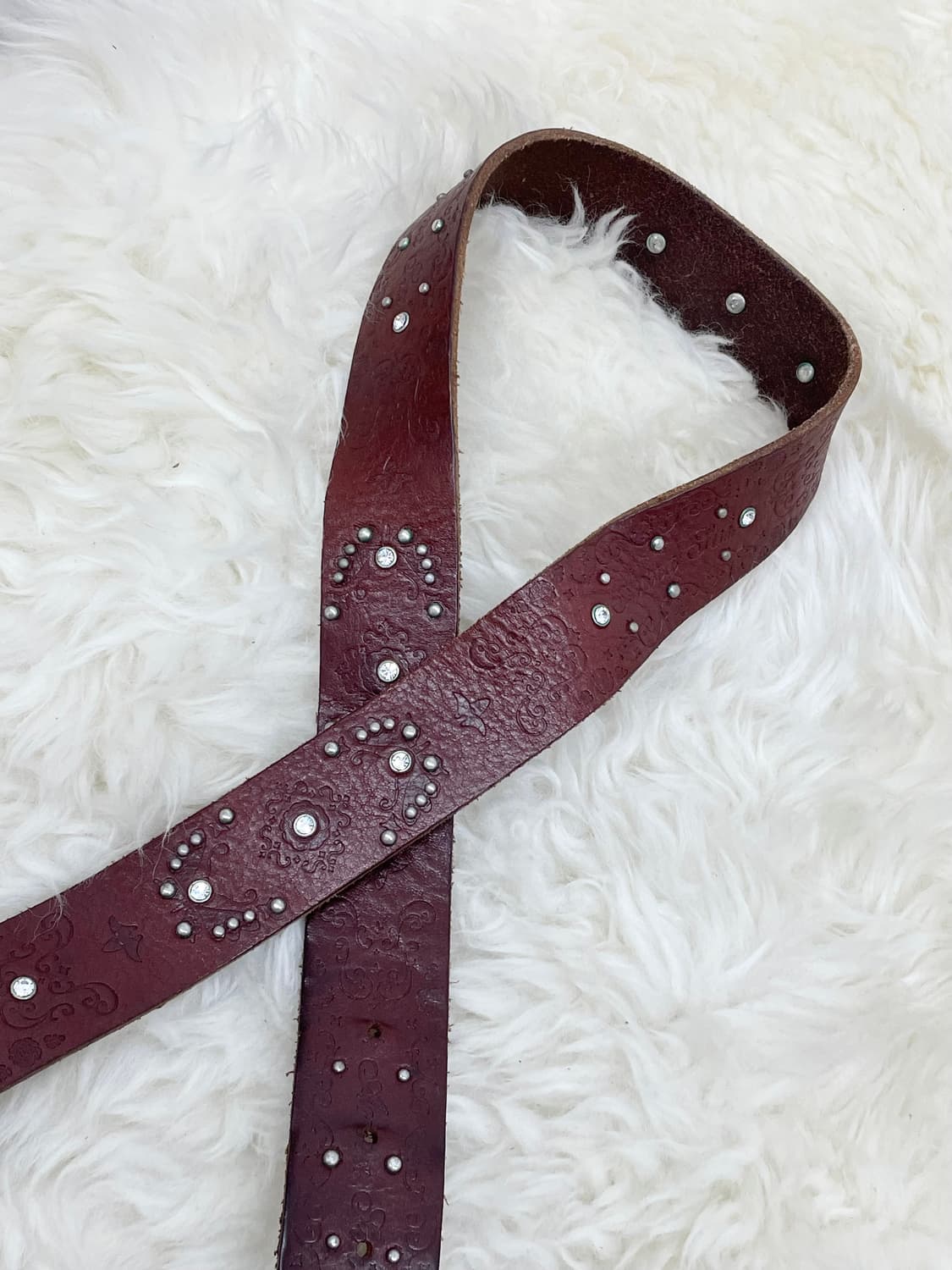 리얼레더 오리엔탈 큐빅 버클 벨트 상품이미지5