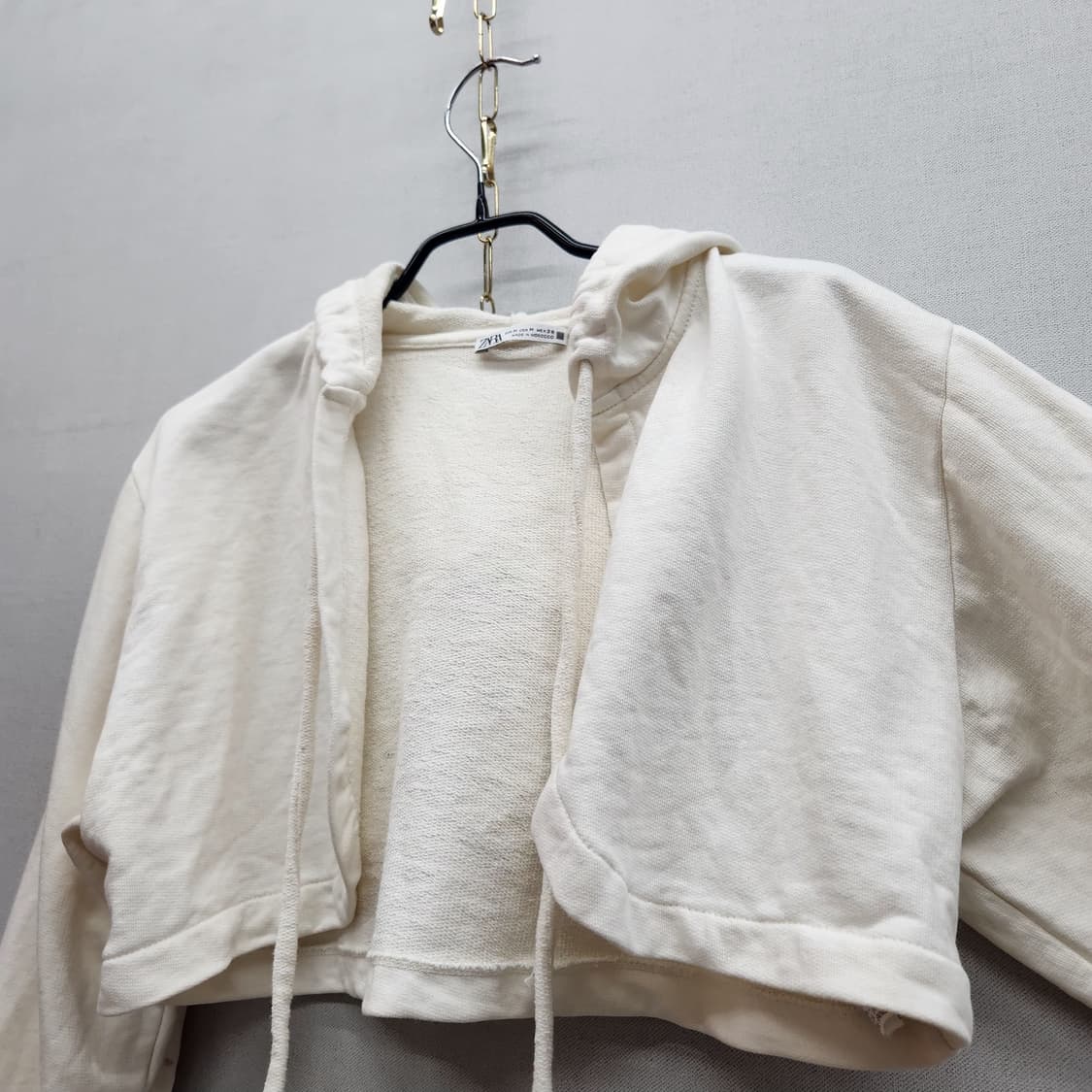 자라 ZARA 오픈 크롭 후드 가디건 M(L) 상품이미지3