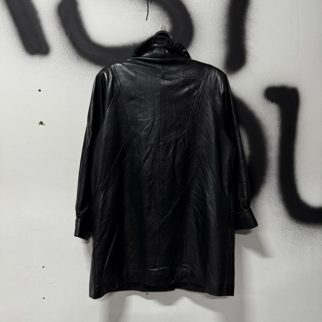 VTG 빈티지 퍼 트리밍 100% 쉽스킨 양가죽 싱글 코트 자켓 상품이미지2