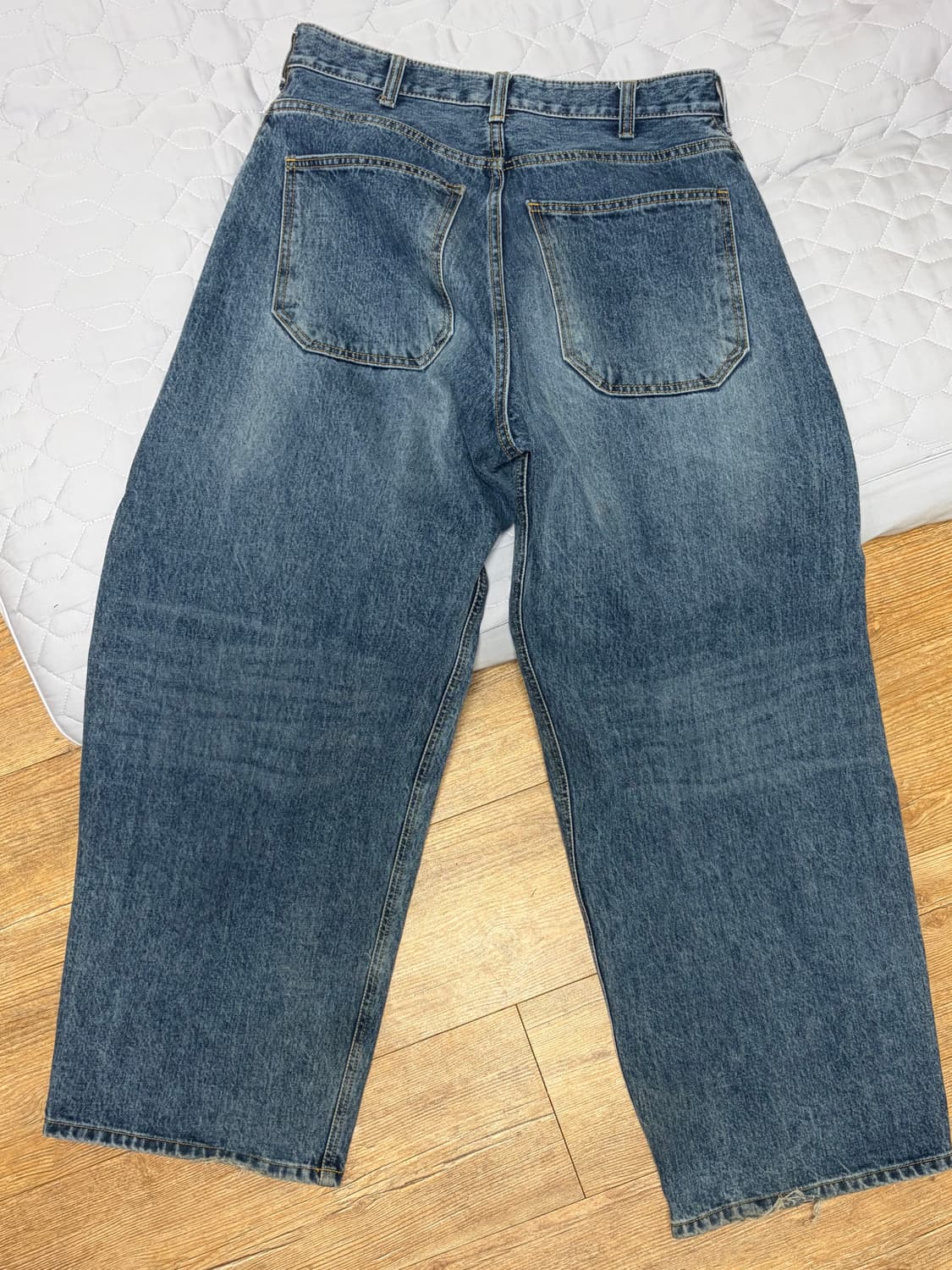 해칭룸 와이드 커브진 워시드블루 3 상품이미지2