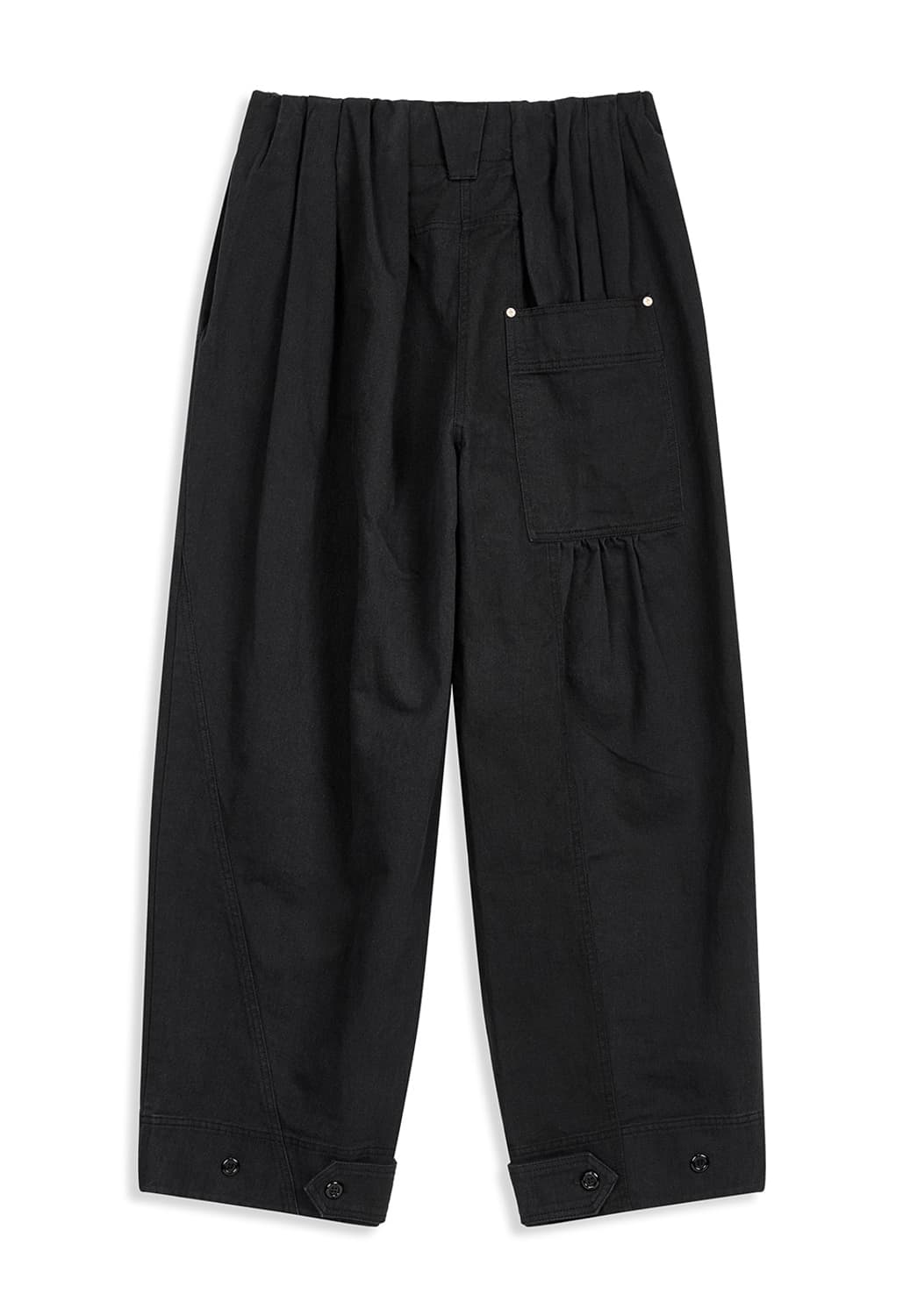 Open yy FULL GATHER PANTS, BLACK 상품이미지2
