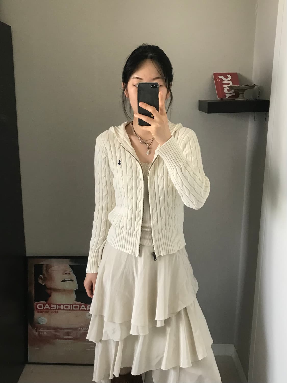 폴로 랄프로렌 포니로고 케이블 니트 후드집업 상품이미지1