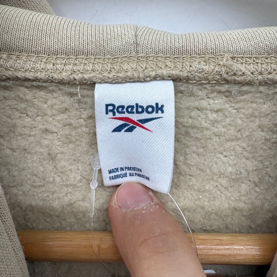 리복 베이지색 후드티 남성L 상품이미지3