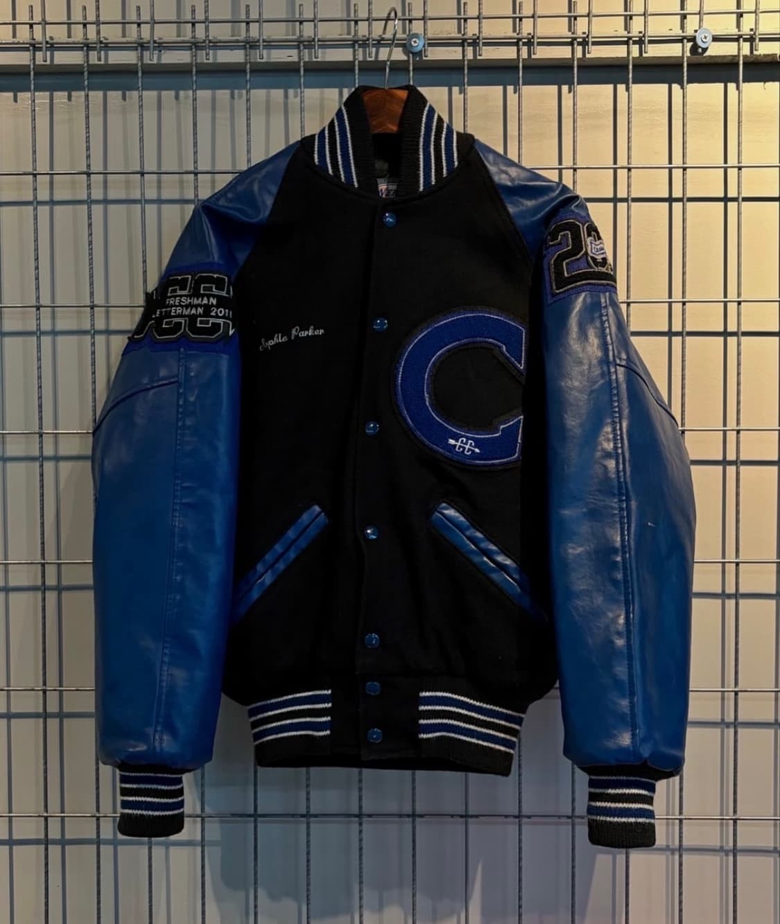 아메리칸 빈티지 울 양가죽 누빔 바시티 자켓 상품이미지1